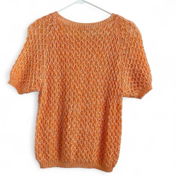 Confezioni di Lusso Women's Vintage Orange Stretchy Top Made in Italy Small - Picture 2 of 5